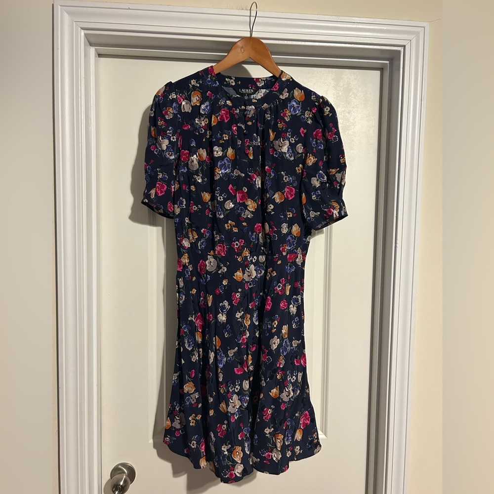 Lauren Ralph Lauren Navy Floral Mini Dress